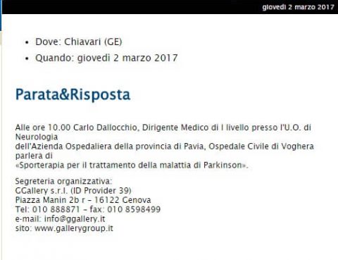 Parkinson Italia 10 febbraio 2017